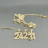 Estate 14K Y Gold NY Yankees Charm Bracelet