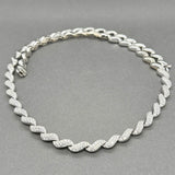 Estate 14K W Gold 1.44ctw Diamond S link Necklace