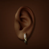 Estate 14K Y Gold 0.12ctw Diamond Hoop Earrings