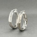 Estate 14K W Gold 25.3mm Hoop Earrings