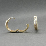 Estate 14K Y Gold 0.12ctw Diamond Hoop Earrings