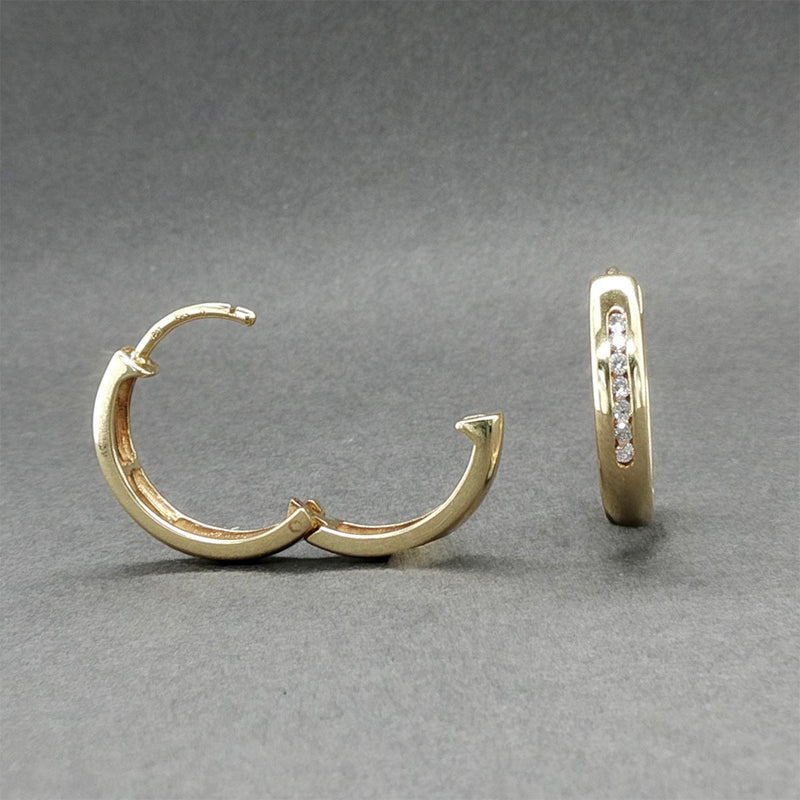 Estate 14K Y Gold 0.12ctw Diamond Hoop Earrings