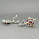 Estate Judith Ripka SS Multicolor CZ Drop Earrings