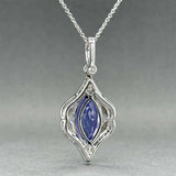 Estate 18K W Gold 4.44ct Tanzanite & 0.31ctw Diamond Pendant