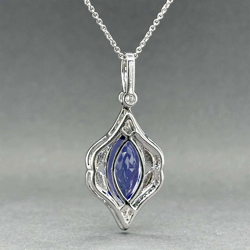 Estate 18K W Gold 4.44ct Tanzanite & 0.31ctw Diamond Pendant