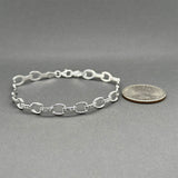 Estate 14K W Gold 6.06mm Stampado Link Bracelet