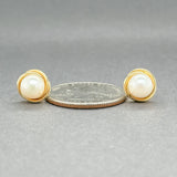 Estate 14K Y Gold Freshwater Pearl Stud Earrings