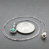 Estate 14K W Gold 0.66ct Emerald & 0.24ctw Diamond Pendant