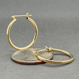 Estate 14K Y Gold 22.1mm Hoop Earrings