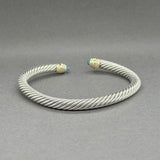 Estate David Yurman SS 14 Topaz Classic Cable Cuff Bracelet