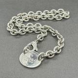 Estate Tiffany & Co. SS Oval Tag Necklace