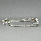 Estate 14K W Gold 2.19ctw Diamond Cluster Bracelet