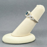 Estate 14K W Gold 0.87ct Sapphire & 0.44ctw Diamond Cocktail Ring