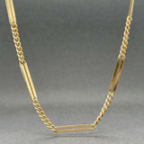 Estate 14K Y Gold 3.3mm 20” Fancy Bar Link Watch Fob Chain