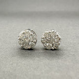 Estate 14K W Gold 1.00ctw H-I/SI2-I1 Diamond Stud Screwback Earrings