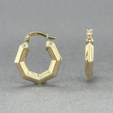 Estate 14K Y Gold 21.8mm Heptagon Hoop Earrings