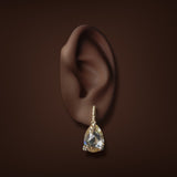 Estate Judith Ripka 18K Y Gold 20.74ctw CZ Drop Earrings