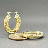 Estate 14K Y Gold 26.17mm Hoop Earrings