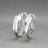 Estate 14K W Gold 0.84ctw Diamond J Hoop Earrings