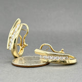 Estate 14K Y Gold 1.10ctw Diamond J Hoop Earrings