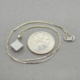 Estate 14K W Gold 0.50ctw G/VS2 Diamond Square Pendant