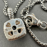 Estate David Yurman SS 1.88ct Onyx & .0.18ctw Diamond Petite Albion Pendant