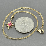 Estate David Yurman 18K Y Gold 0.21ctw Ruby Star Pendant