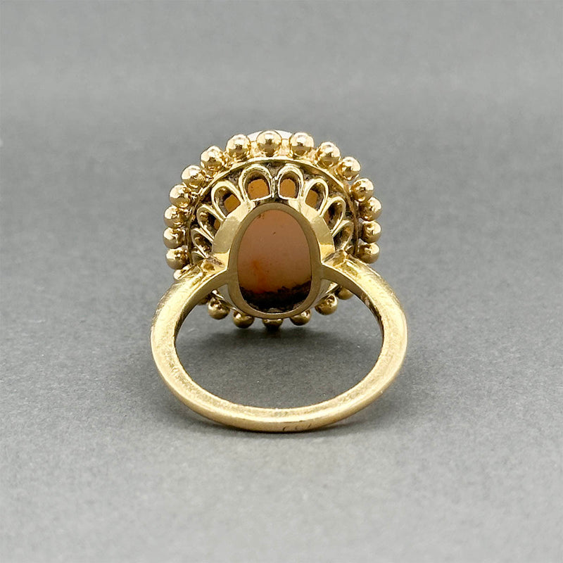 Estate 18K Y Gold 13.01ctAngel Skin Coral Ring