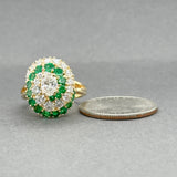 Estate 18K Y Gold 1.29ctw Emerald & 1.89ctw Diamond Ring