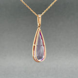 Estate 14K R Gold 5.59ct Amethyst & 0.21ctw Diamond Pendant