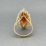 Estate 18K Y Gold 6.80ct Garnet & 1.04ctw Diamond Ring