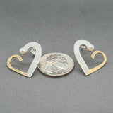 Estate SS 14 Cultured Pearl Heart Stud Earrings