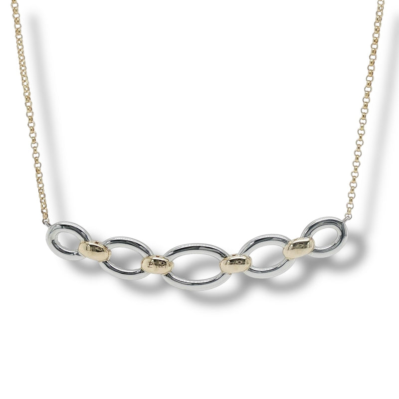 14K Y Gold 18" 0.33ctw G/SI1 Open Oval Diamond Necklace