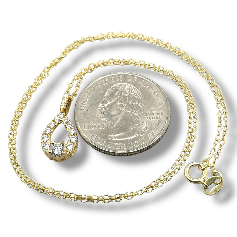 YGP Sterling 0.50ct  F-G/VS2 Lab Created Diamond Teardrop Pendant