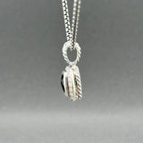 Estate David Yurman SS 1.88ct Onyx & .0.18ctw Diamond Petite Albion Pendant