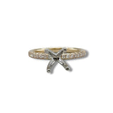 14K Y Gold 0.40ctw G/SI1 3/4 around Diamond Engagement Ring Mounting