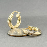 Estate 14K Y Gold 18.7mm Twisted Hoop Earrings