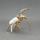 Estate Retro 14K Y Gold 0.17ctw Multigem Spider Brooch