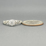 Estate 10K W Gold 0.37cttw G-H/SI1-2 Diamond Cluster Engagement Ring - Walter Bauman Jewelers