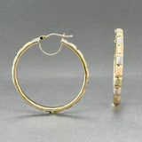 Estate 14K Tri-Color 37.7mm Hoop Earrings