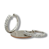 14K W Gold 0.88ctw G/I1 20mm Round Diamond Hoop Earrings