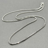 Estate 14K W Gold 1.72mm 16” Round Box Chain