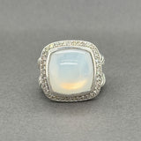 Estate David Yurman SS 9.50ct Moonstone & Diamond Albion Ring