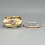 Estate Cariter 18K Tri-Color Gold XL Trinity Ring