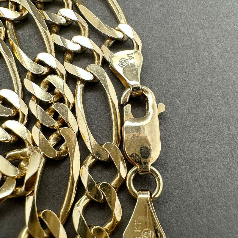 Estate 14K Y Gold 6.49mm 24” Figaro Chain