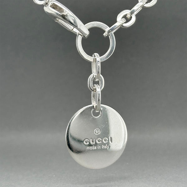 Estate Gucci SS Round Tag Necklace