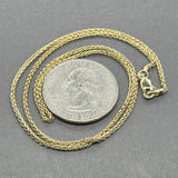 Estate 14K Y Gold 1.40mm 16” Wheat Chain