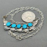 Estate SS Turquoise Crescent Necklace