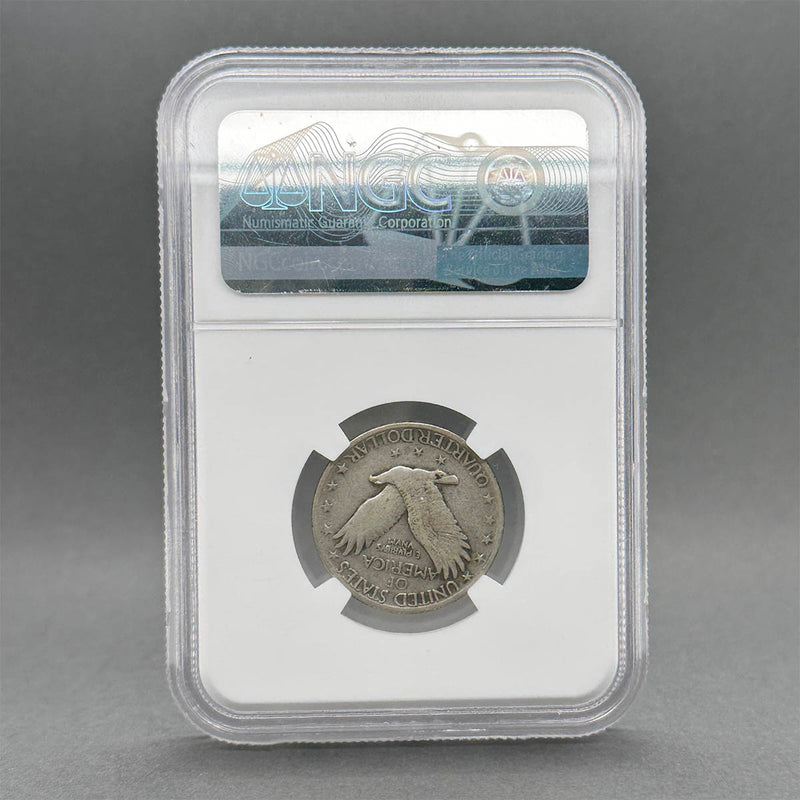 Estate 0.9 Fine Silver 1917 Type 2 Standing Liberty Quarter NGC VG 10