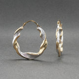 Estate 14K TT Gold 25.32mm Twisted Hoop Earrings